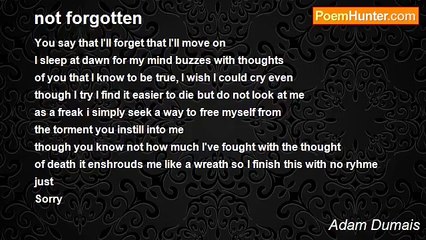 Adam Dumais - not forgotten