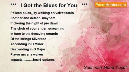 Sulaiman Mohd Yusof - ***   I Got the Blues for You   ***