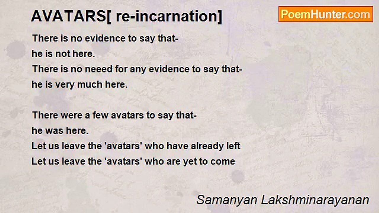 Samanyan Lakshminarayanan - AVATARS[ re-incarna...