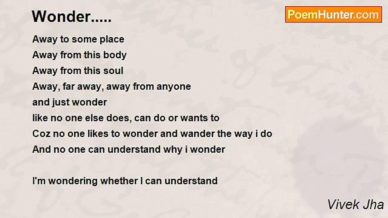 Vivek Jha - Wonder.....