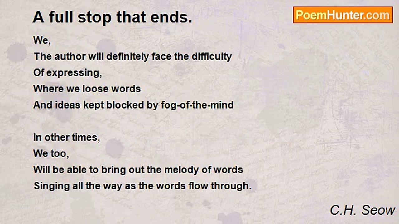 C.H. Seow - A full stop that ends.