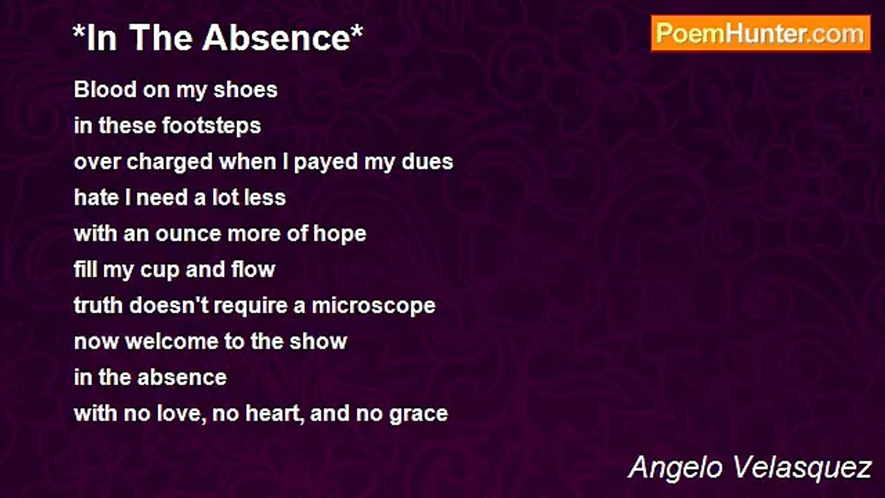 Angelo Velasquez - *In The Absence*