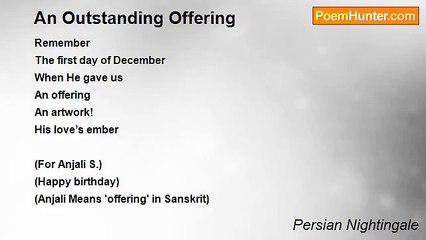 Persian Nightingale - An Outstanding Offering