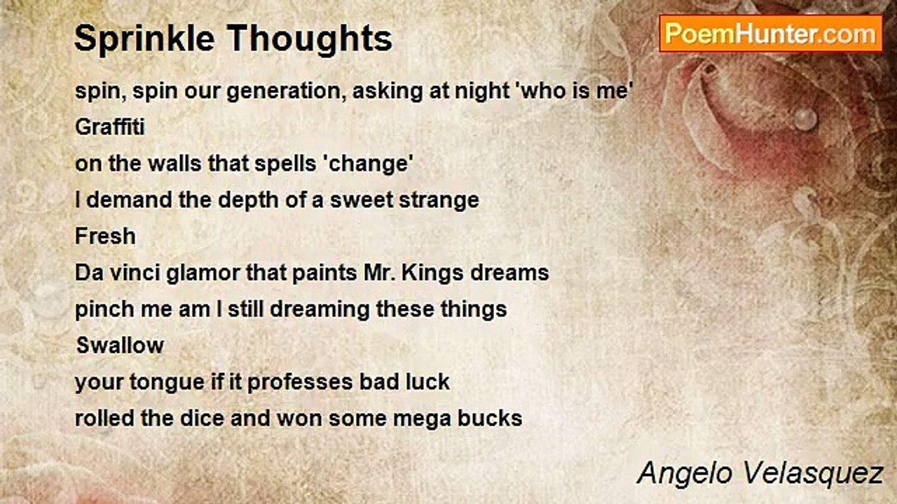 Angelo Velasquez - Sprinkle Thoughts