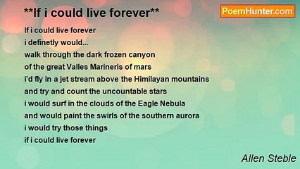 Allen Steble - **If i could live forever**