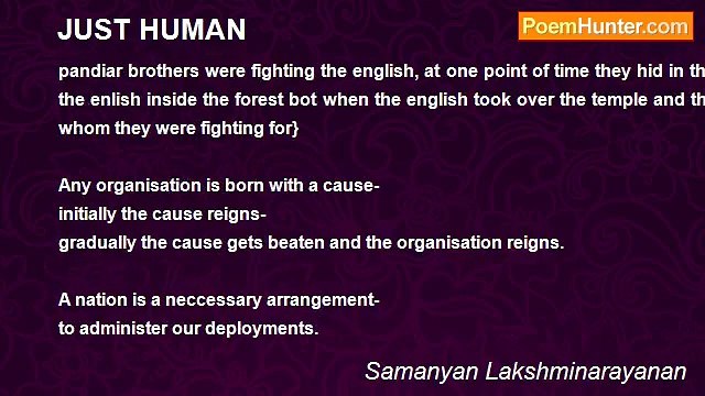 Samanyan Lakshminarayanan - JUST HUMAN