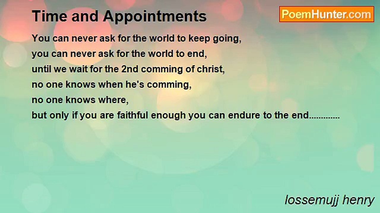 lossemujj henry - Time and Appointments
