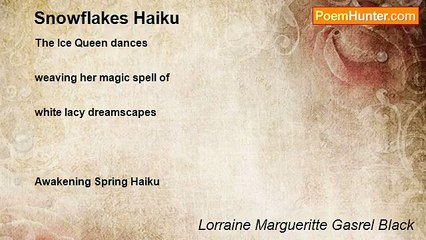 Lorraine Margueritte Gasrel Black - Snowflakes Haiku