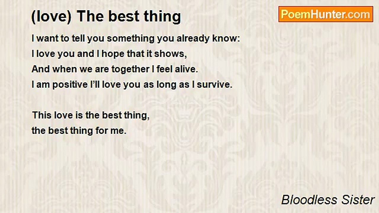 Bloodless Sister - (love) The best thing