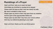 Kathleen West - Ramblings of a Prayer