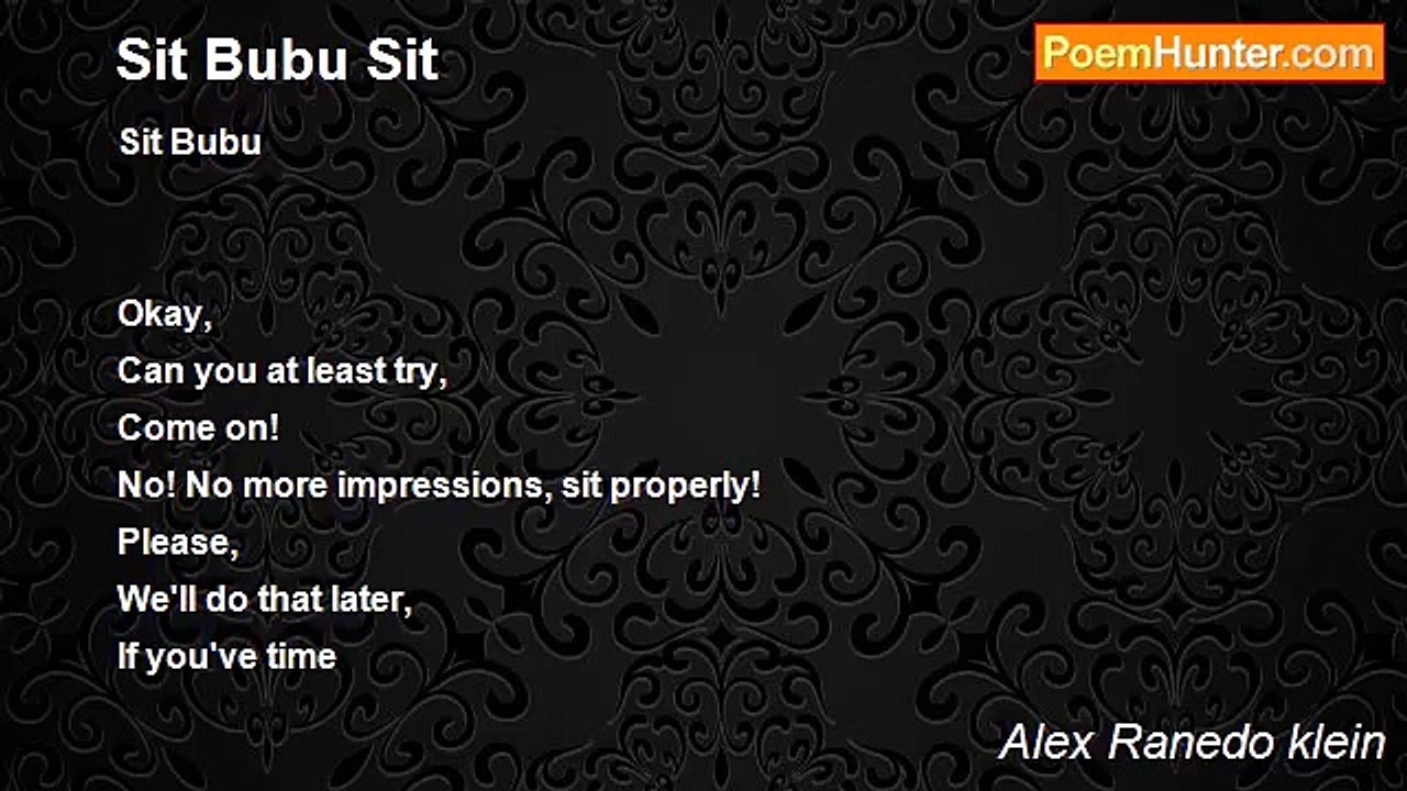 Alex Ranedo klein - Sit Bubu Sit