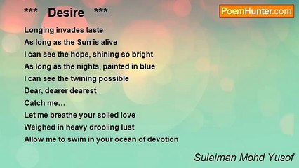 Sulaiman Mohd Yusof - ***   Desire   ***