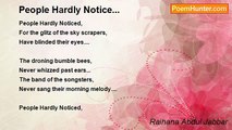 Raihana Abdul Jabbar - People Hardly Notice...