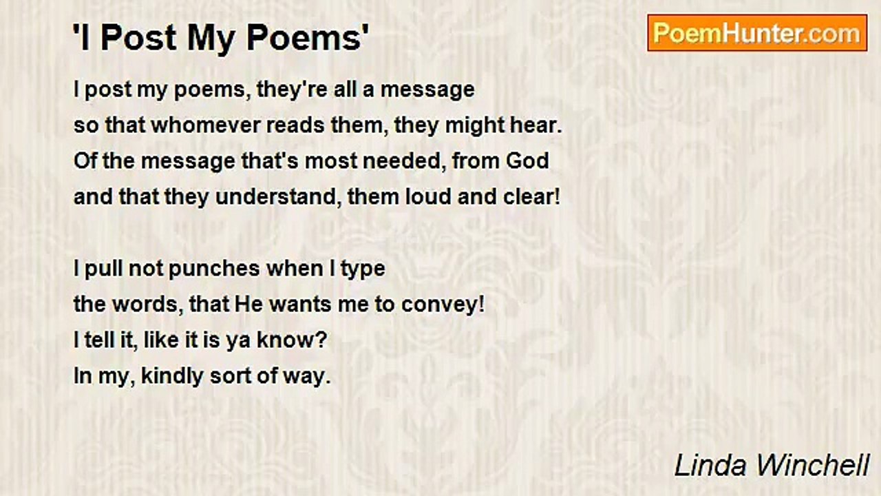 Linda Winchell - 'I Post My Poems'