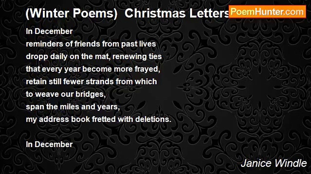 Janice Windle - (Winter Poems)  Christmas Letters