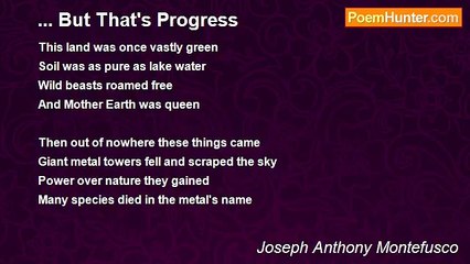 Joseph Anthony Montefusco - ... But That's Progress