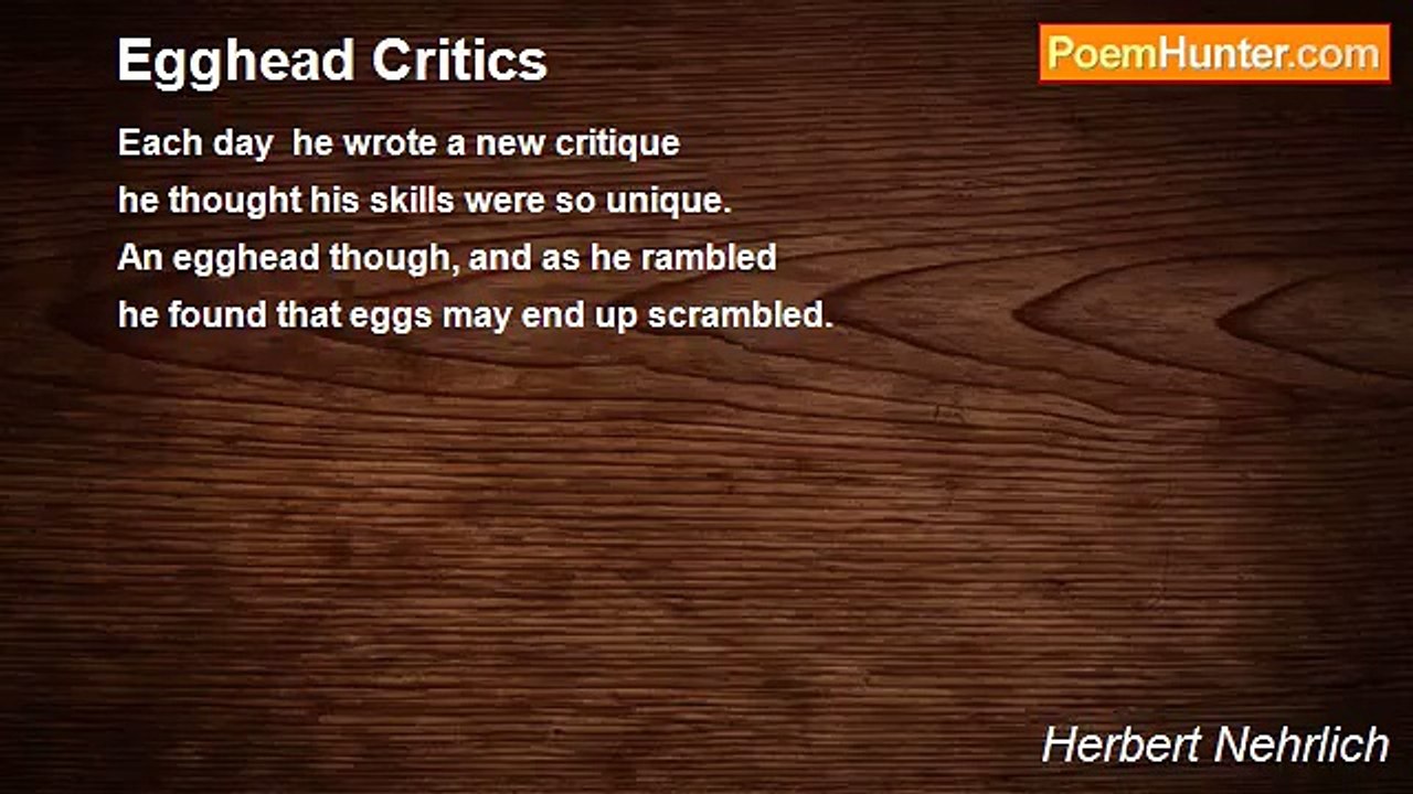 Herbert Nehrlich - Egghead Critics