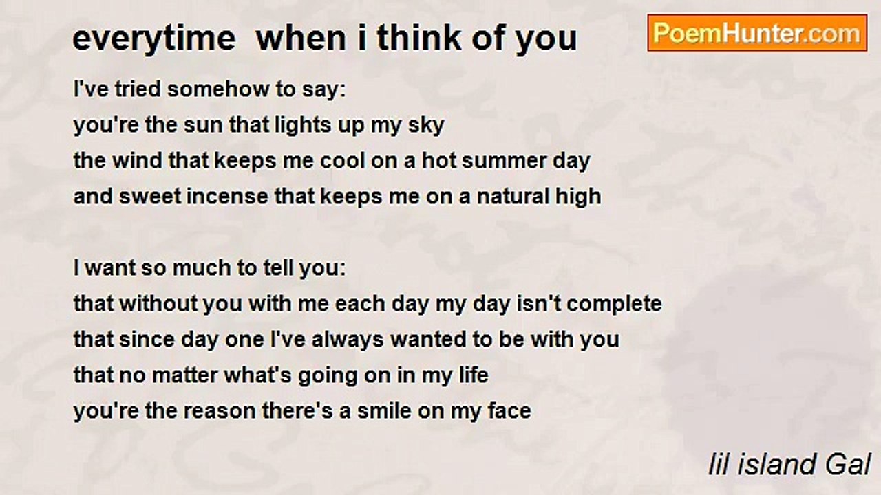 lil island Gal - everytime  when i think of you