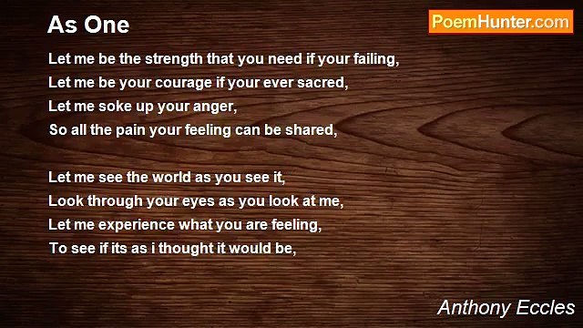 Anthony Eccles - As One