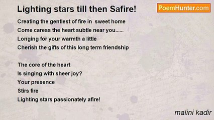malini kadir - Lighting stars till then Safire!