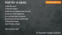 Dr Kamran Haider Bukhari - POETRY IS DEAD