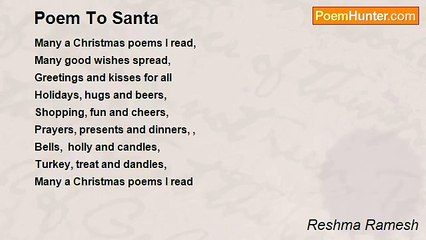 Reshma Ramesh - Poem To Santa