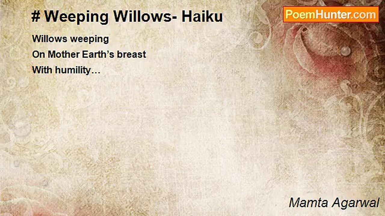 Mamta Agarwal - # Weeping Willows- Haiku