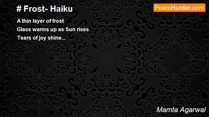 Mamta Agarwal - # Frost- Haiku