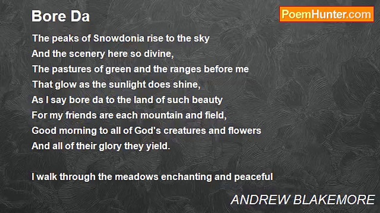 ANDREW BLAKEMORE - Bore Da
