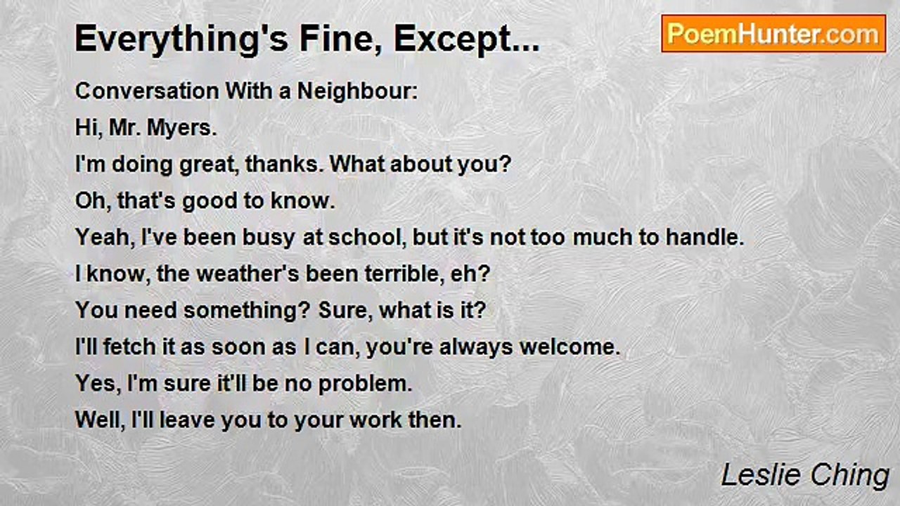 Leslie Ching - Everything's Fine, Except...