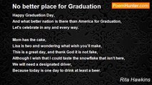Rita Hawkins - No better place for Graduation