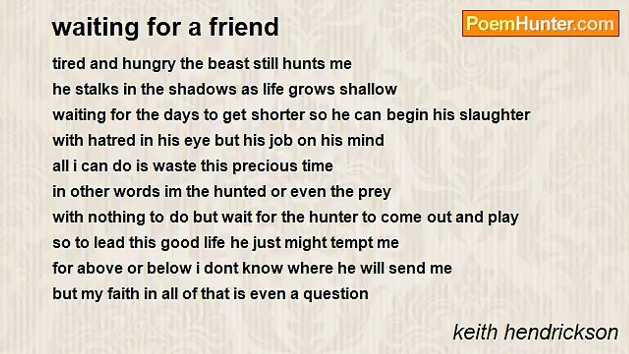 keith hendrickson - waiting for a friend