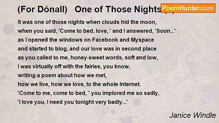 Janice Windle - (For Dónall)   One of Those Nights (1)