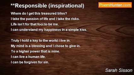 Sarah Sisson - **Responsible (inspirational)