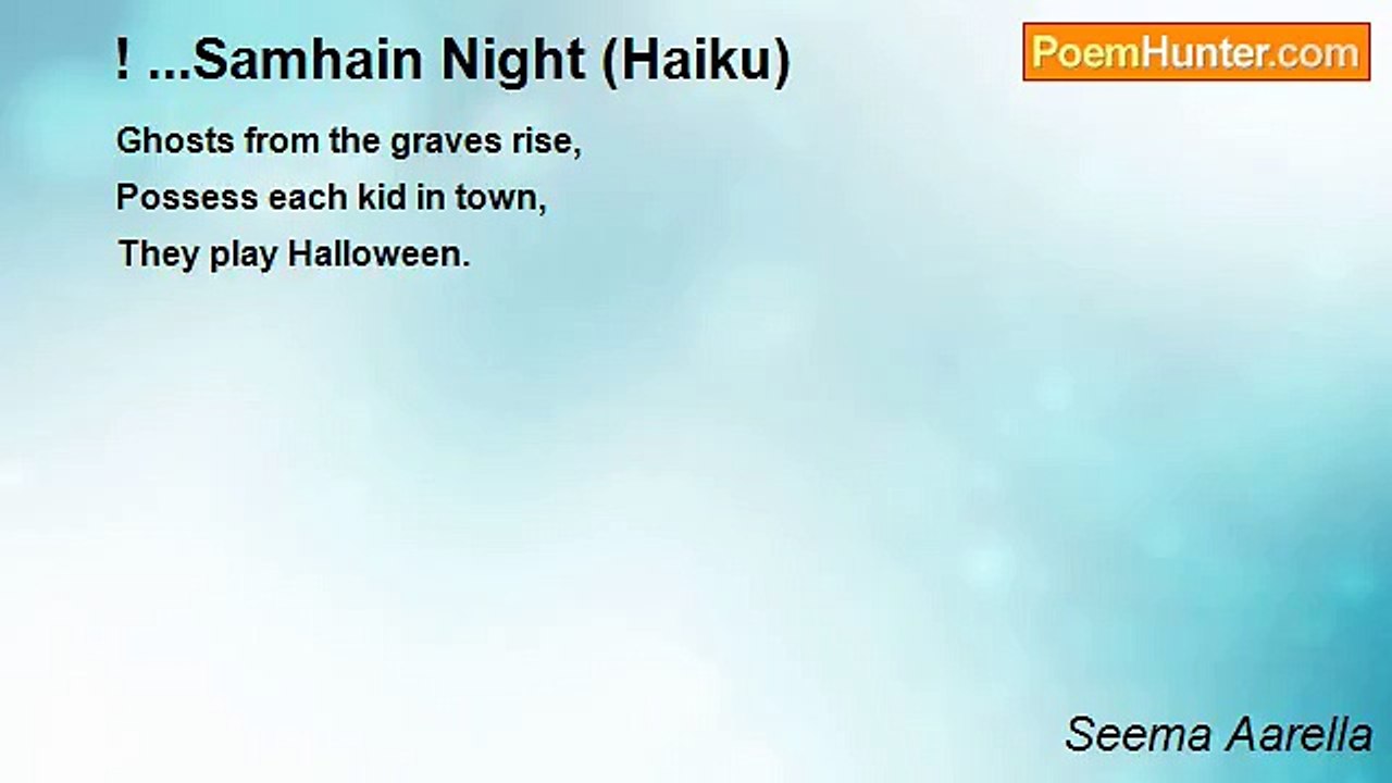 Seema Aarella - ! ...Samhain Night (Haiku)