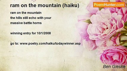 Ben Gieske - ram on the mountain (haiku)