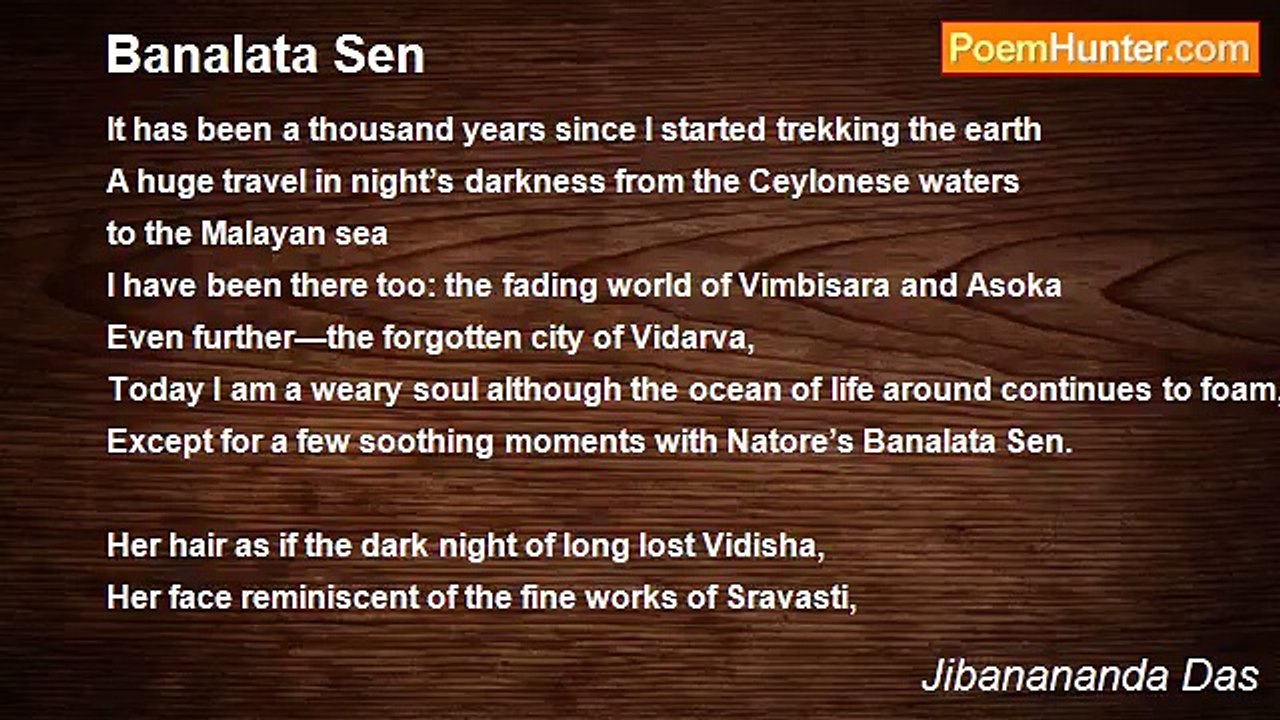 Jibanananda Das - Banalata Sen
