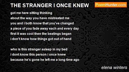 elena winters - THE STRANGER I ONCE KNEW