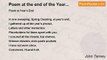 John Tansey - Poem at the end of the Year...