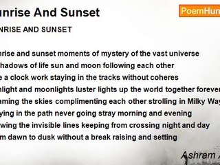 Ashram Ashram - Sunrise And Sunset