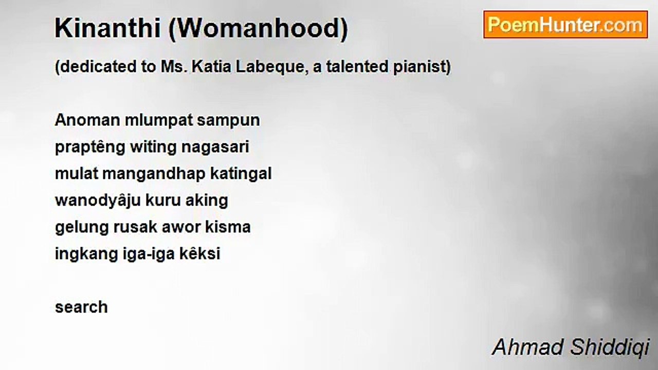 Ahmad Shiddiqi - Kinanthi (Womanhood)