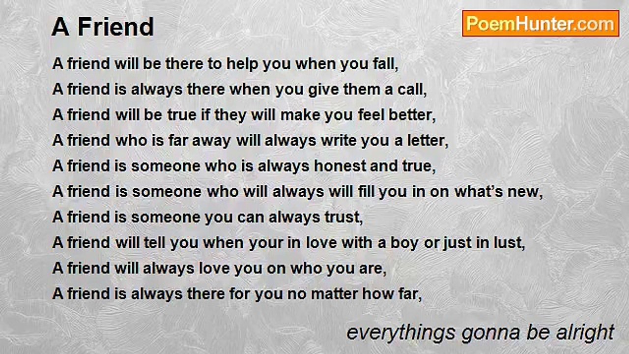 everythings gonna be alright - A Friend