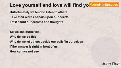 John Doe - Love yourself and love will find you