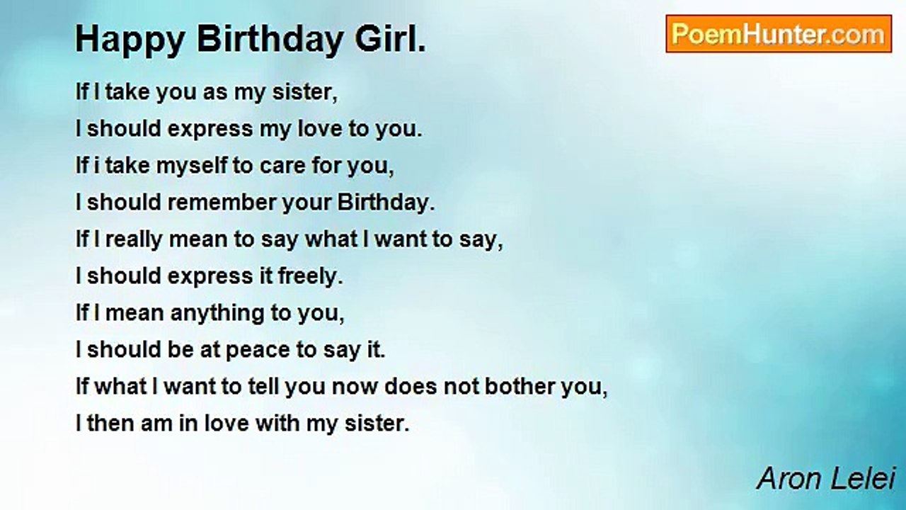 Aron Lelei - Happy Birthday Girl.