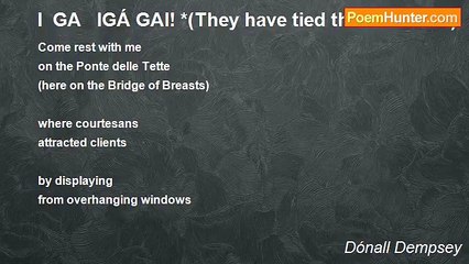Dónall Dempsey - I  GA   IGÁ GAI! *(They have tied the cockerels)
