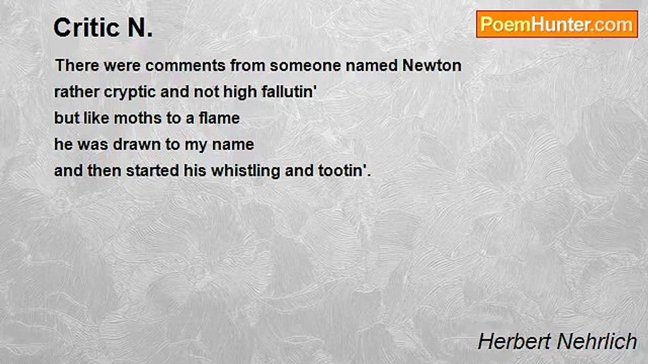 Herbert Nehrlich - Critic N.