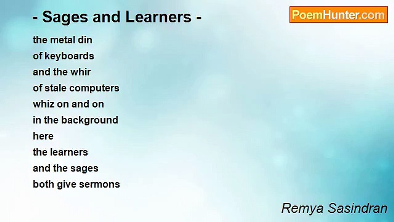 Remya Sasindran - - Sages and Learners -