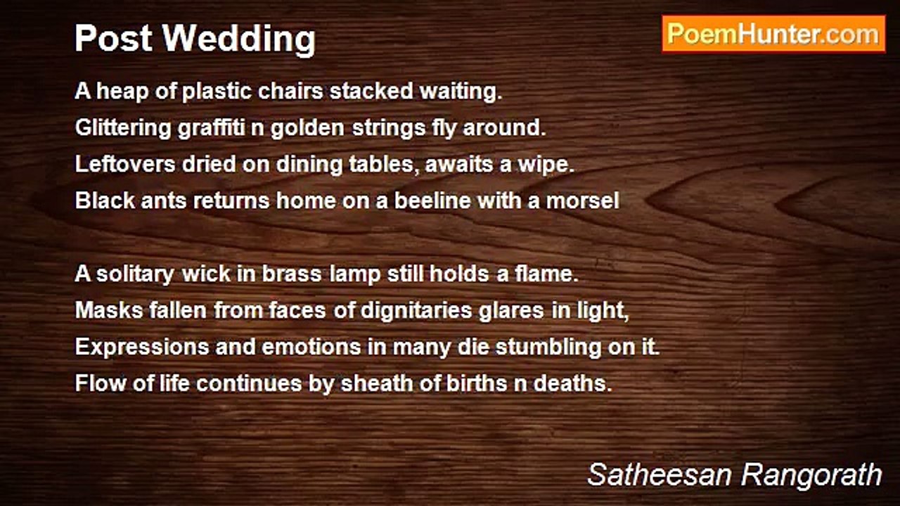 Satheesan Rangorath - Post Wedding