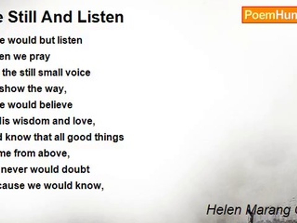 Helen Marang Gafford - Be Still And Listen