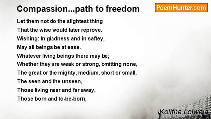 Kolitha Lelwala - Compassion...path to freedom